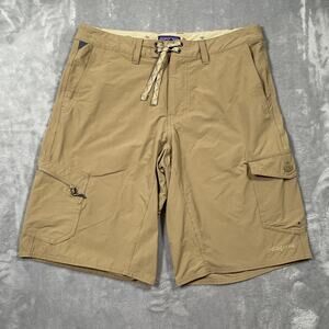 Patagonia MOC Hybrid Shorts Mens 34 Tan Quick Dry Outdoor Beach Surf Travel